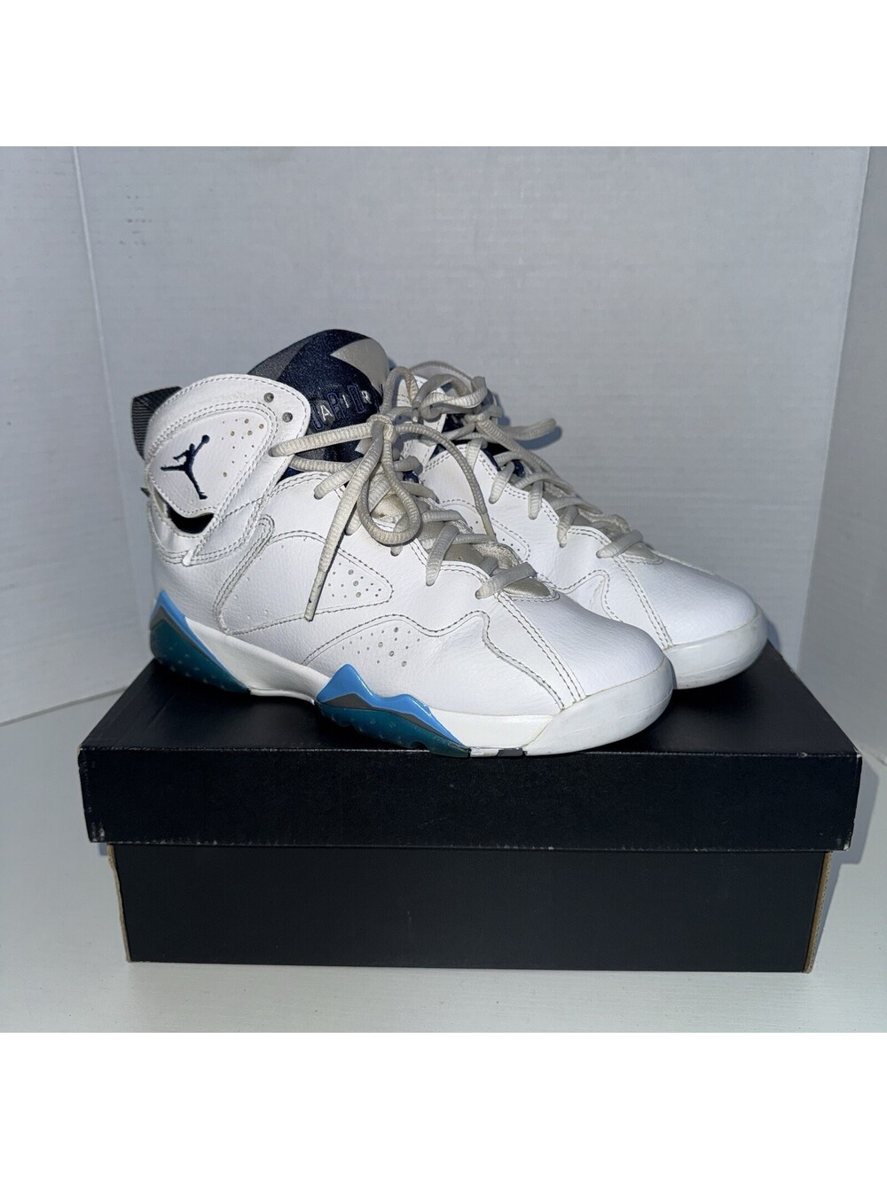 Nike Air Jordan 7 VII Retro BG Size 4.5Y White Blue 304774-107 WithBox 6.5 Women